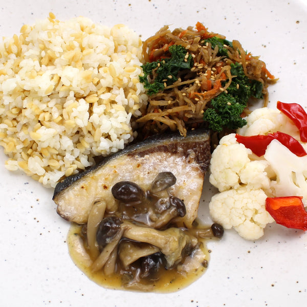 Yellowtail with Shimeji Sauce and Protein Rice