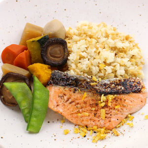 Salmon Kasuzuke with Protein Rice