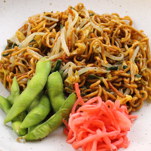 Stir-Fried Yakisoba with Bean Sprout and Chive (Vegan)