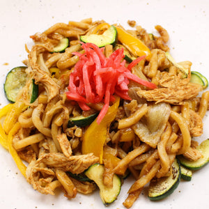 Summer Veggie Yaki Udon with Chicken
