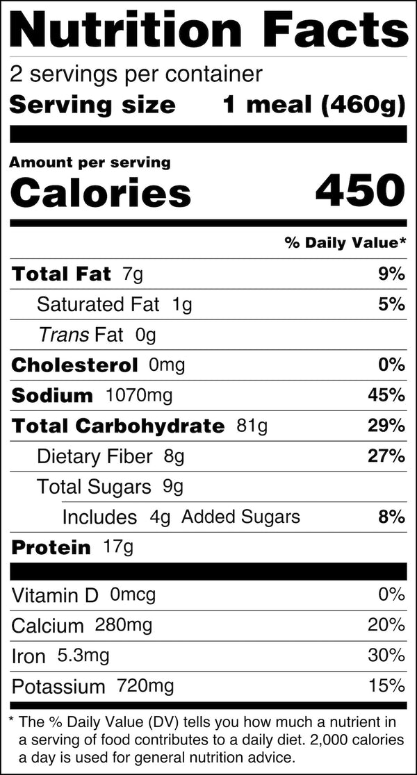 Tofu with Teriyaki Plum (Ume) Sauce (Vegan) Nutrition Label