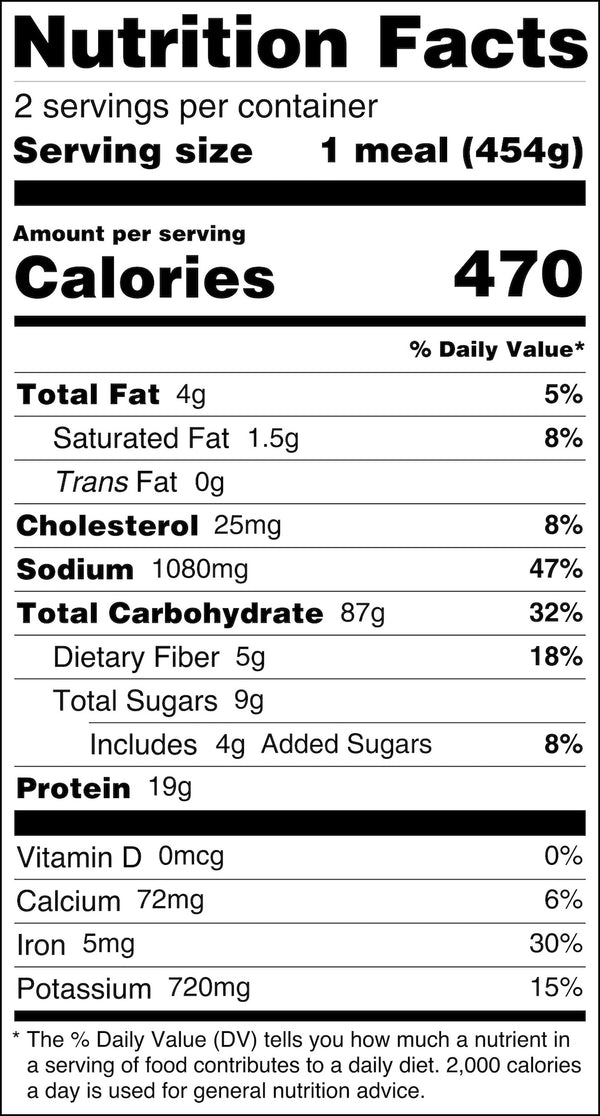 Simmered Beef and Vegetables (Nikujyaga) Nutrition Label